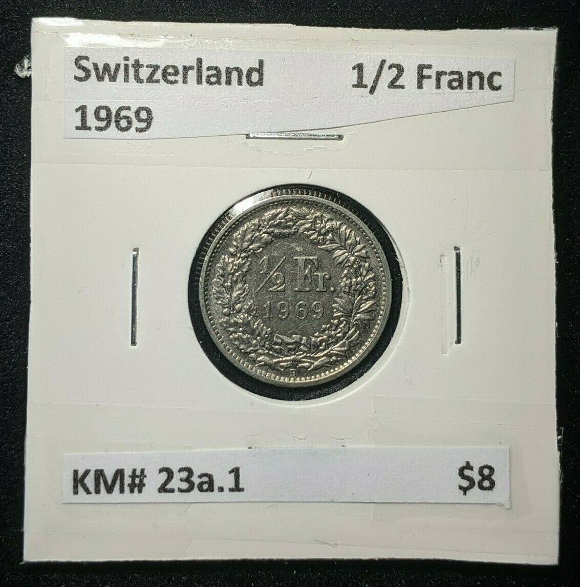 Switzerland 1969 1/2 Franc KM# 23a.1      #0164	#20B