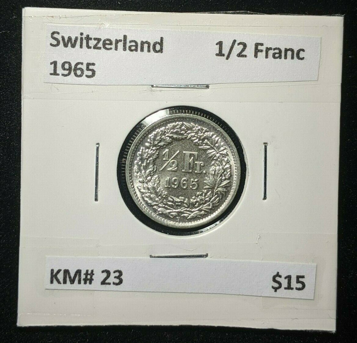 Switzerland 1965 1/2 Franc KM# 23      #0197  #20A