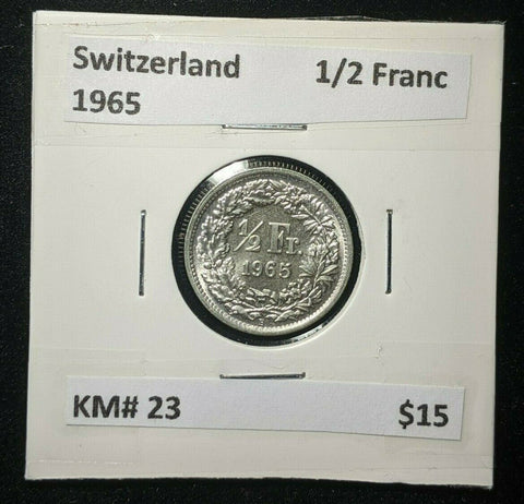 Switzerland 1965 1/2 Franc KM# 23      #0197  #20A