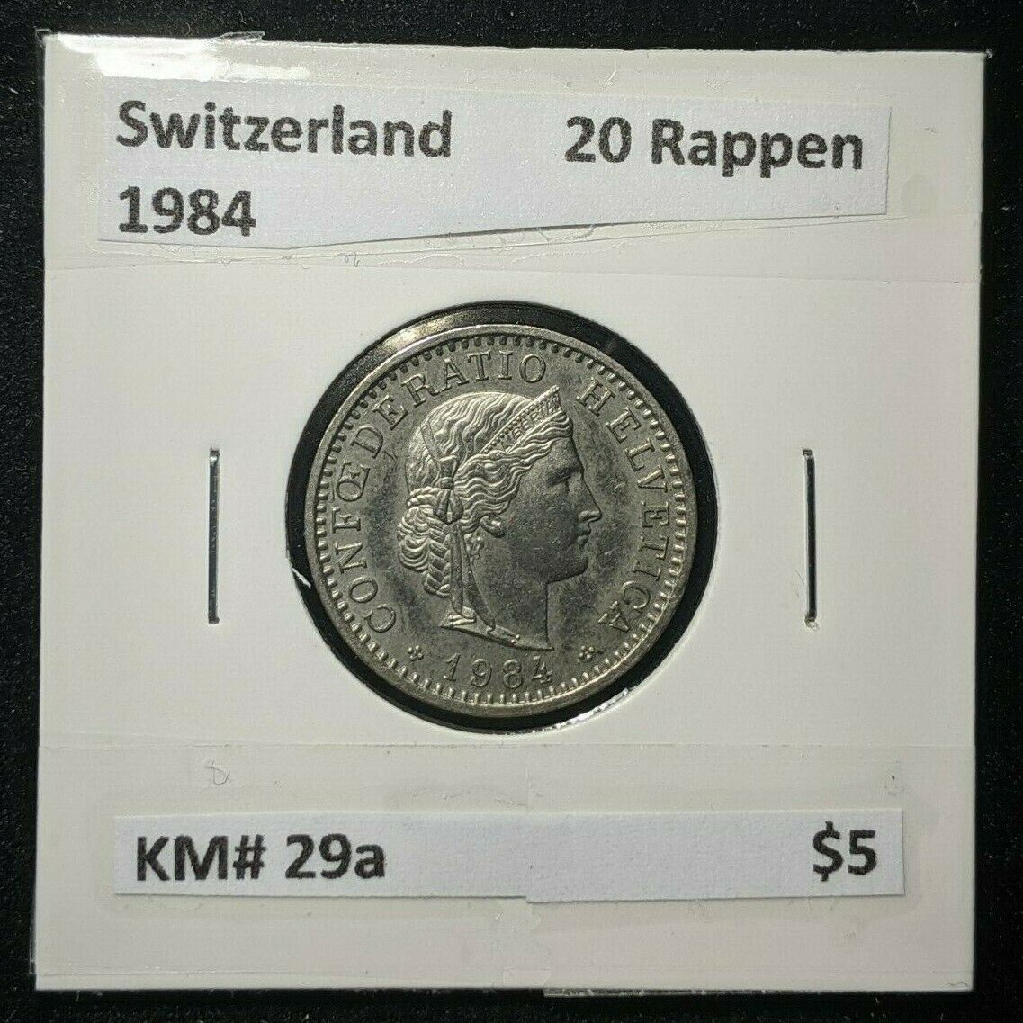 Switzerland 1984 20 Rappen KM# 29a   #12C     #111  #12C