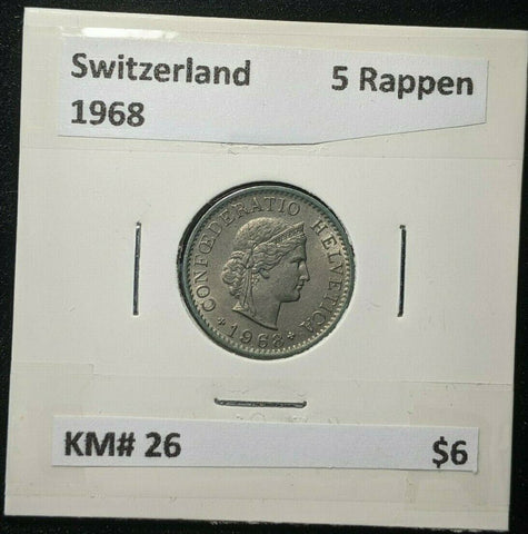 Switzerland 1968 5 Rappen KM# 26      #0156    #12B