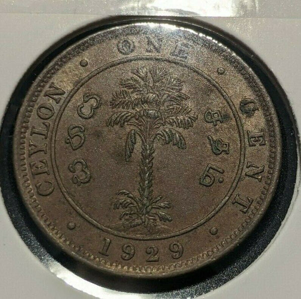 Ceylon 1929 Cent KM#107  #109