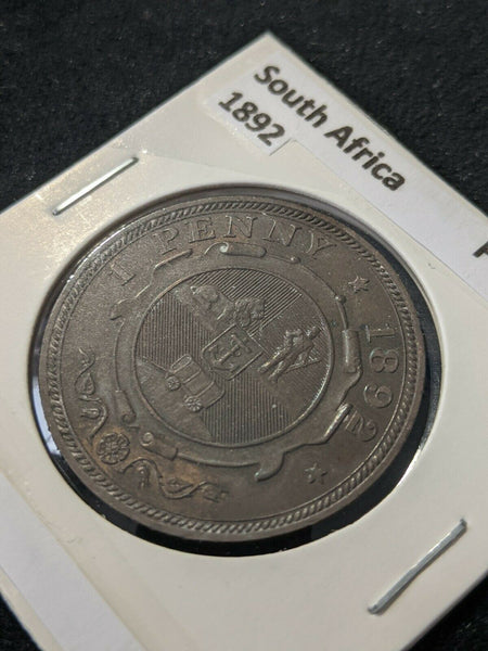 South Africa 1892 Penny 1d KM# 2    #057