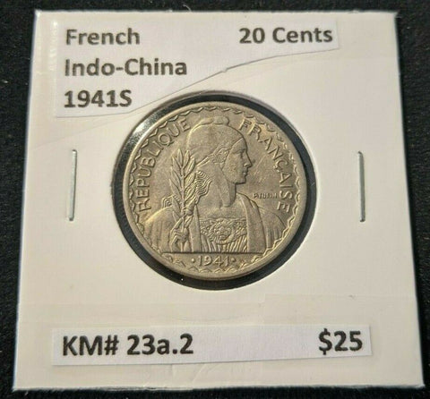 French Indo-China 1941s 20 Cents KM#23a.2  #023