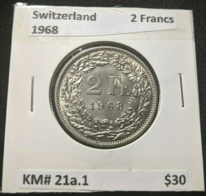 Switzerland 1968 2 Franc KM# 21a.1      #0158   #20B