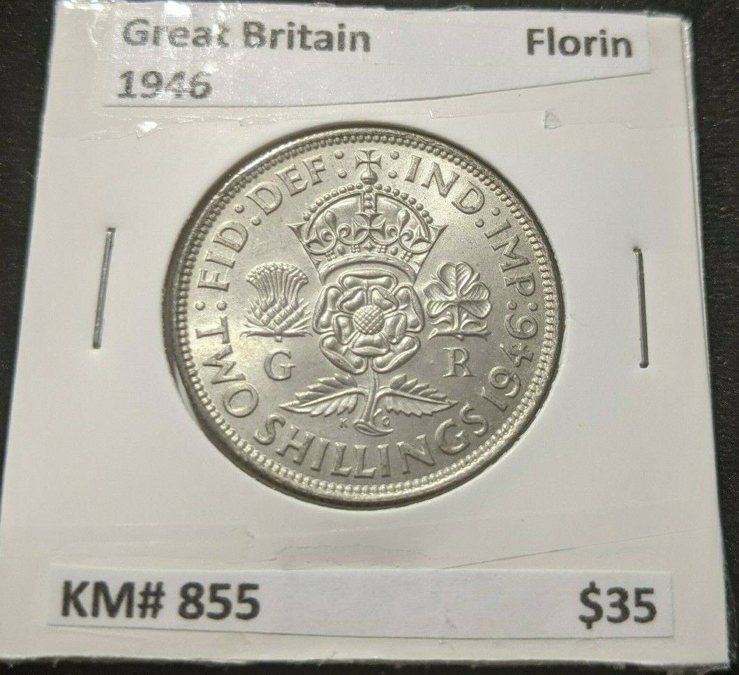 Great Britain 1946 Florin KM# 855    #679