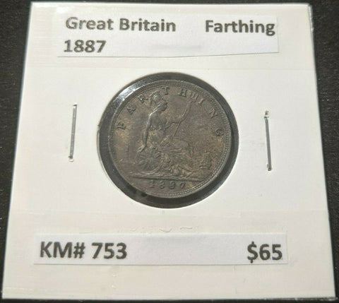 Great Britain 1887 1/4d Farthing KM# 753    #021
