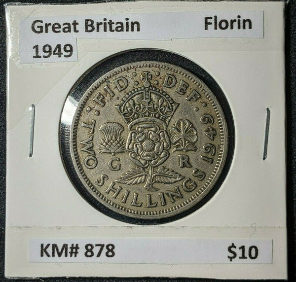 Great Britain 1949 Florin KM# 878    #691