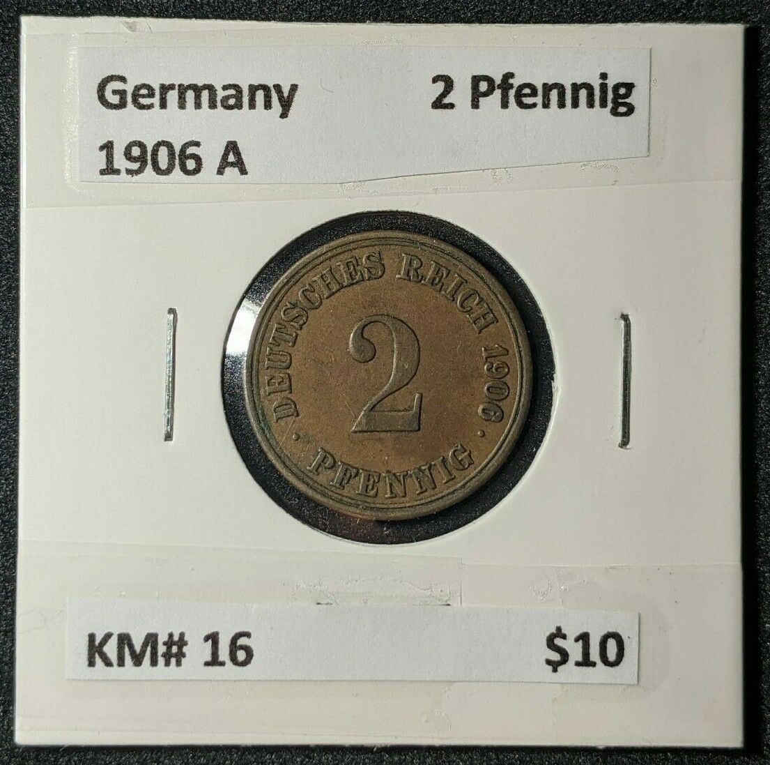 Germany 1906 A 2 Pfenning KM# 16    #080