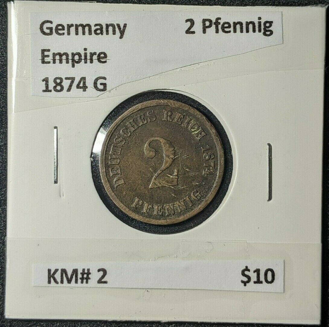 Germany Empire 1874 G 2 Pfenning KM# 2    #092  7B