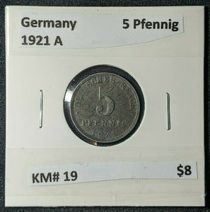 Germany 1921 A 5 Pfenning KM# 19    #045  7B