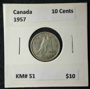 Canada 1957 10 Cents KM# 51    #487