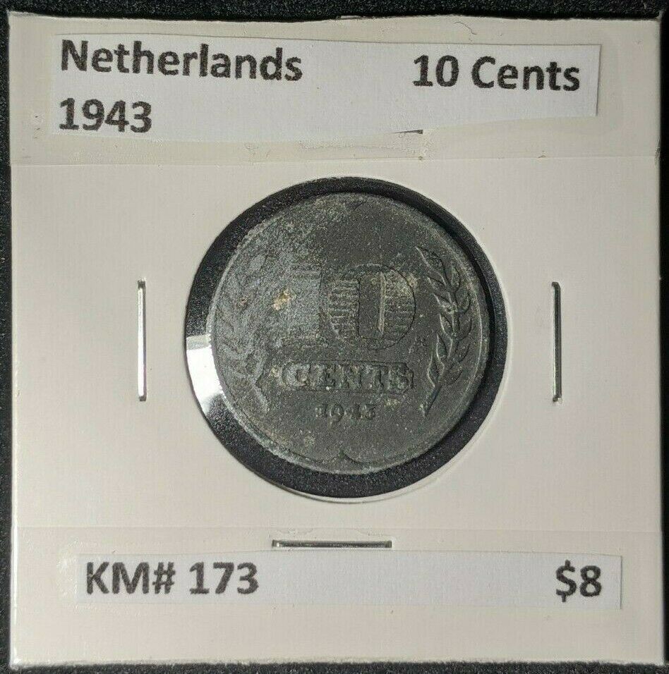 Netherlands 1943 10 Cent KM# 173     #221