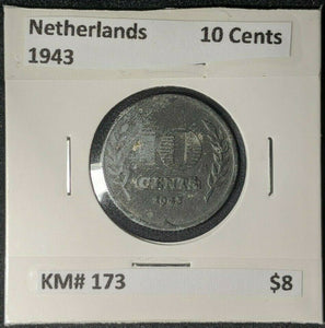 Netherlands 1943 10 Cent KM# 173     #221