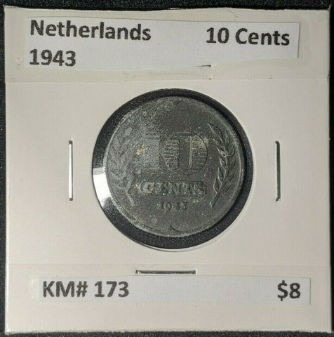 Netherlands 1943 10 Cent KM# 173     #221