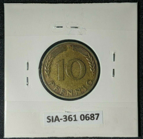 Germany 1950 F 10 Pfenning KM# 105    #0687  8A