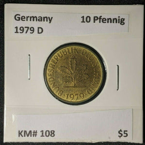 Germany 1979 D 10 Pfenning KM# 108    #0641  8A