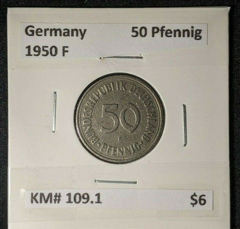 Germany 1950 F 50 Pfenning KM# 109.1    #0101  8A
