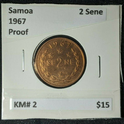 Samoa 1967 Proof 2 Sene KM# 2    #0126  #11C