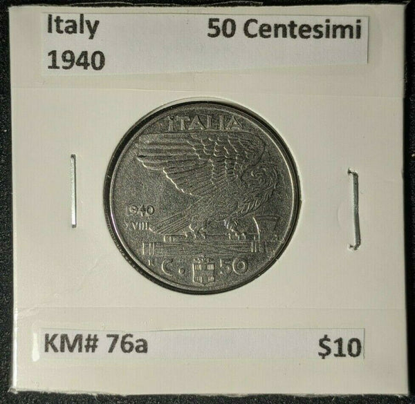 Italy 1940 50 Centesimi KM# 76a    #0353