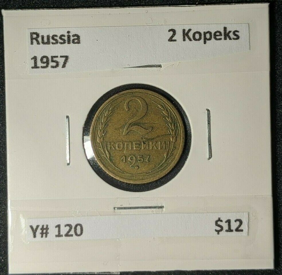 Russia 1957 2 Kopek Y# 120    #087	#20B