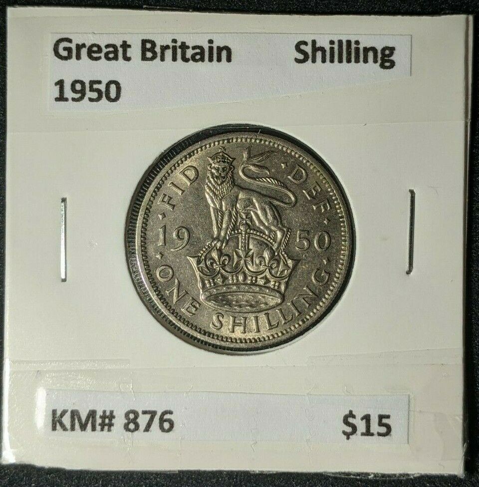 Great Britain 1950 Shilling 1/- KM# 876  #290