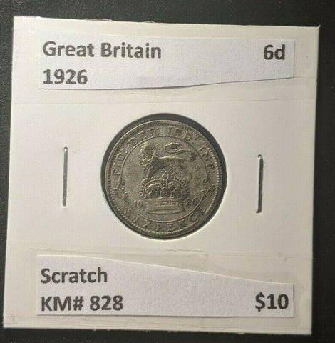 Great Britain 1926 Sixpence 6d KM# 828 Scratch  #545