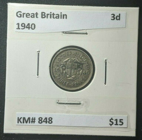 Great Britain 1940 Threepence 3d KM# 848 #760