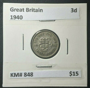 Great Britain 1940 Threepence 3d KM# 848 #276