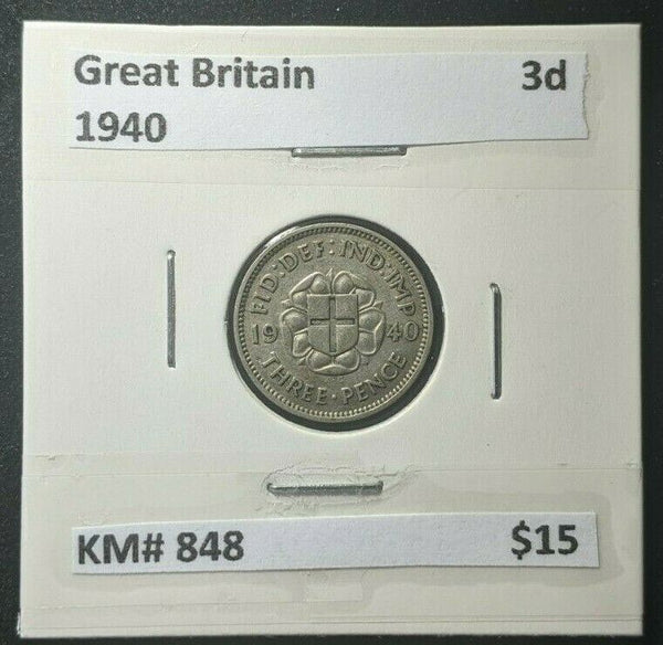 Great Britain 1940 Threepence 3d KM# 848 #276