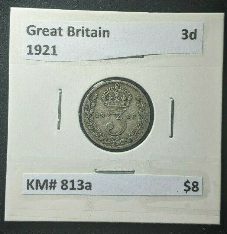 Great Britain 1921 Threepence 3d KM# 813a #056  #15B