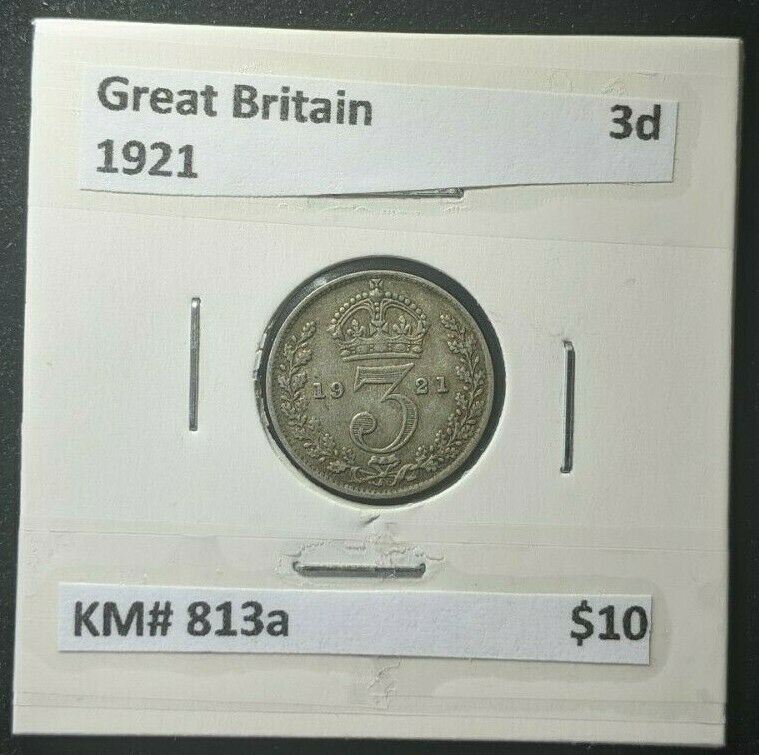 Great Britain 1921 Threepence 3d KM# 813a #256  #15B