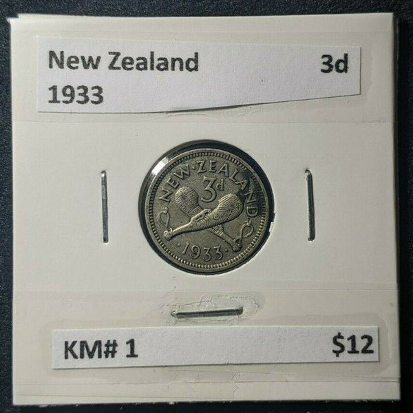 New Zealand 1933 Threepence 3d KM# 1   #253