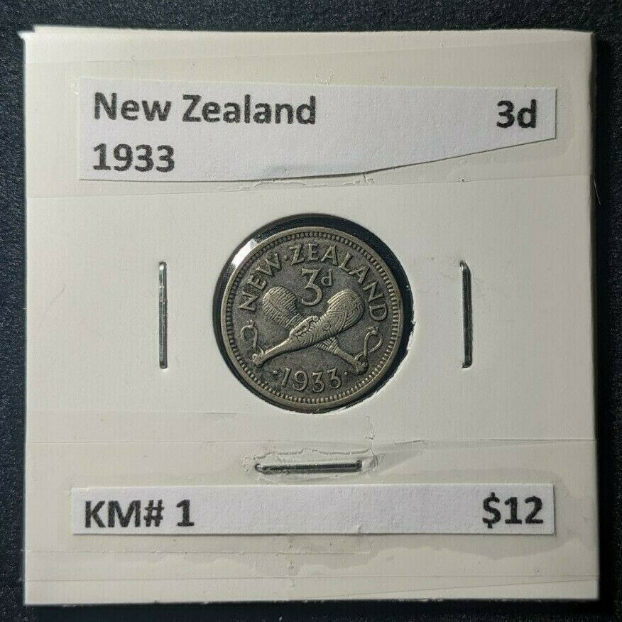 New Zealand 1933 Threepence 3d KM# 1   #433