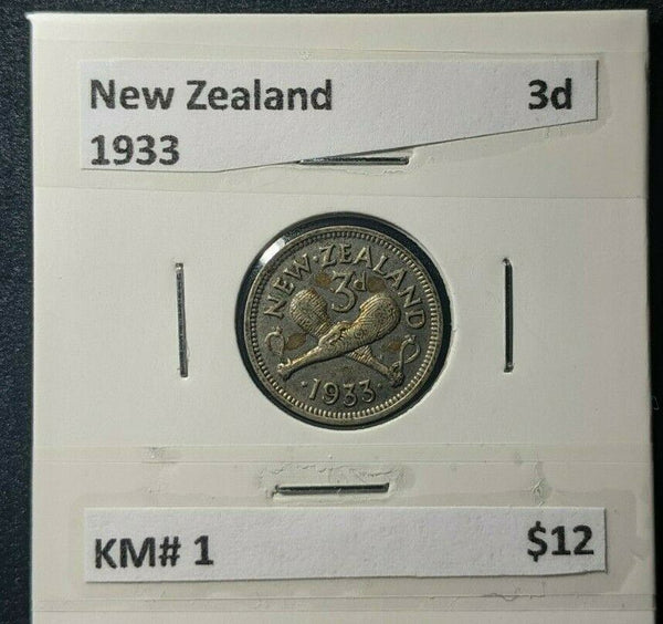 New Zealand 1933 Threepence 3d KM# 1   #430