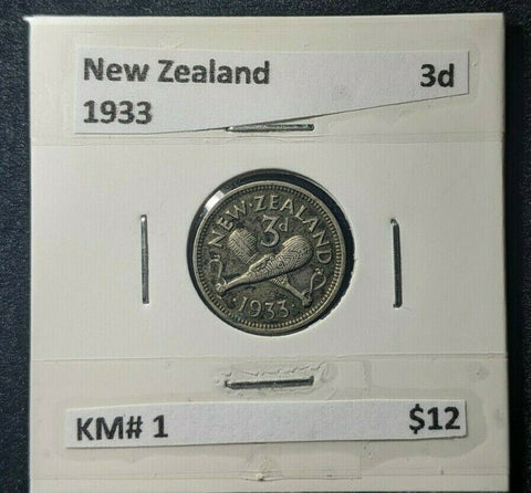 New Zealand 1933 Threepence 3d KM# 1   #154