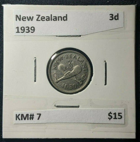 New Zealand 1939 Threepence 3d KM# 7   #163