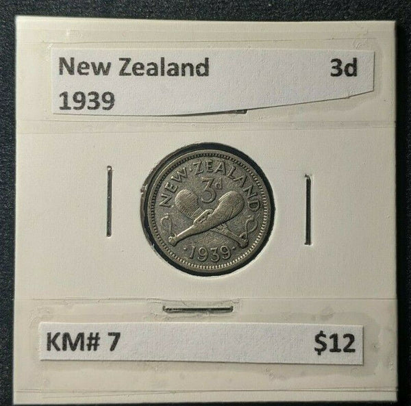 New Zealand 1939 Threepence 3d KM# 7   #749