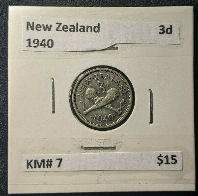New Zealand 1940 Threepence 3d KM# 7   #420