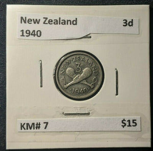 New Zealand 1940 Threepence 3d KM# 7   #420