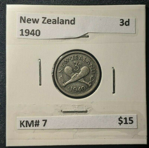 New Zealand 1940 Threepence 3d KM# 7   #420