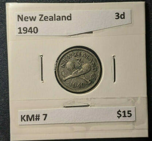 New Zealand 1940 Threepence 3d KM# 7   #715