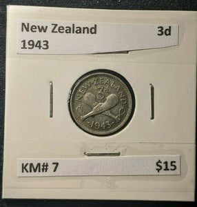 New Zealand 1943 Threepence 3d KM# 7   #160