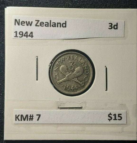 New Zealand 1944 Threepence 3d KM# 7   #802