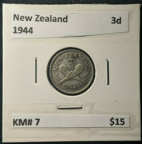 New Zealand 1944 Threepence 3d KM# 7   #813