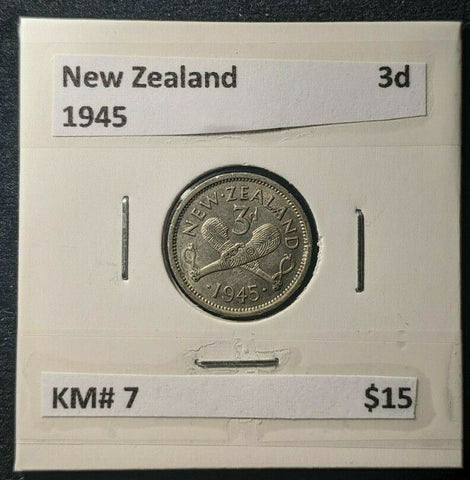 New Zealand 1945 Threepence 3d KM# 7   #235