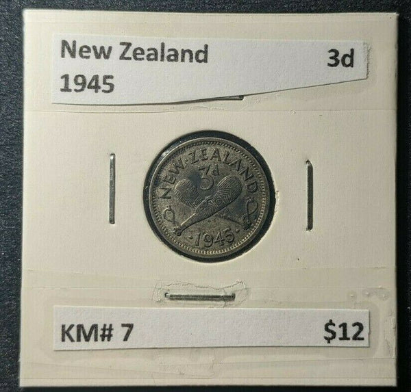 New Zealand 1945 Threepence 3d KM# 7   #385