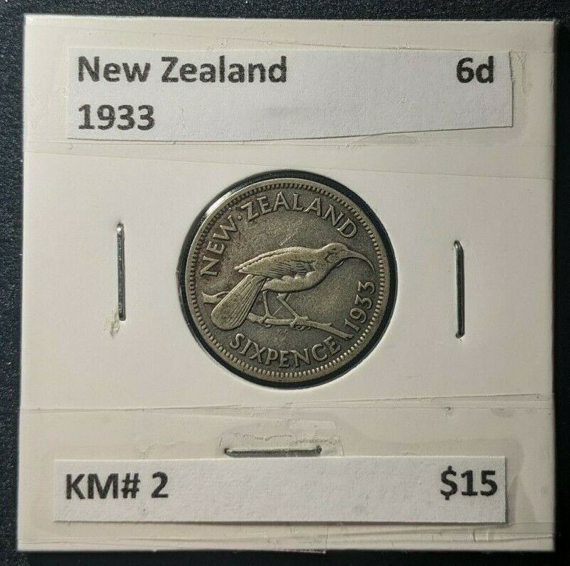 New Zealand 1933 Sixpence 6d KM# 2   #675