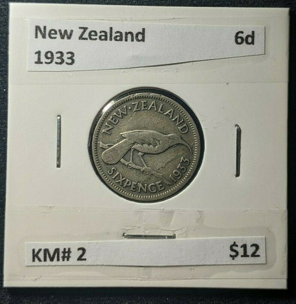 New Zealand 1933 Sixpence 6d KM# 2   #423