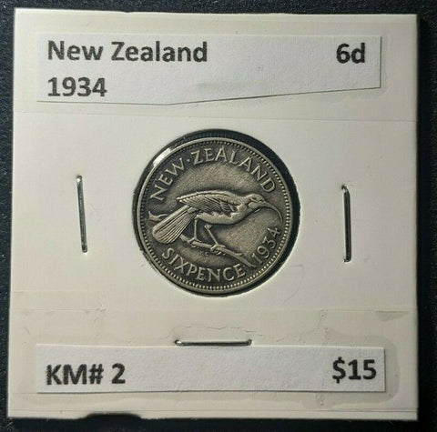 New Zealand 1934 Sixpence 6d KM# 2   #293